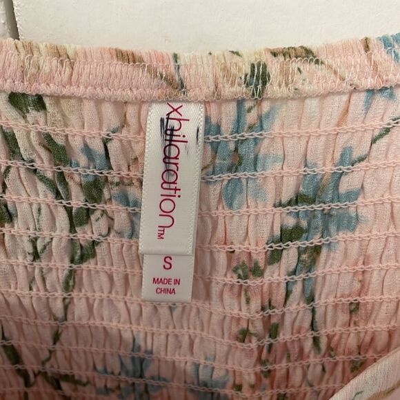 XHILARATION summer  pink floral short dress emipire waist corset top small - Picture 4 of 8